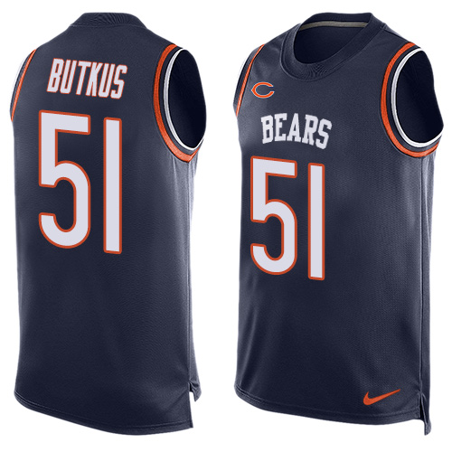 Men's Limited Dick Butkus Nike Jersey Navy Blue - #51 Player Name & Number Tank Top NFL Chicago Bears